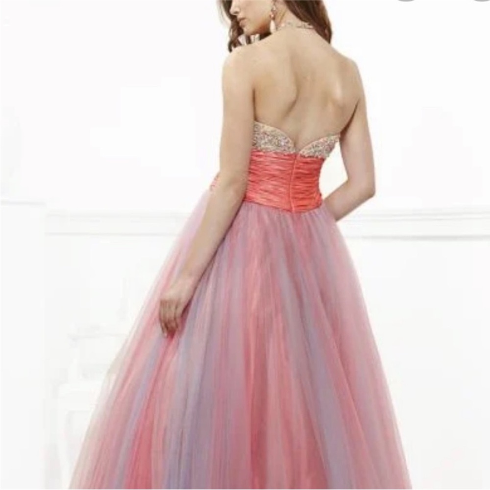 NEW FAVIANA SZ 14 BEADED SATIN TULLE HALTER BALL GOWN - Picture 13 of 13